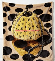 LV x Yayoi Kusama Pumpkin Blanket Yellow LV Pumpkin Flannel Throw 042